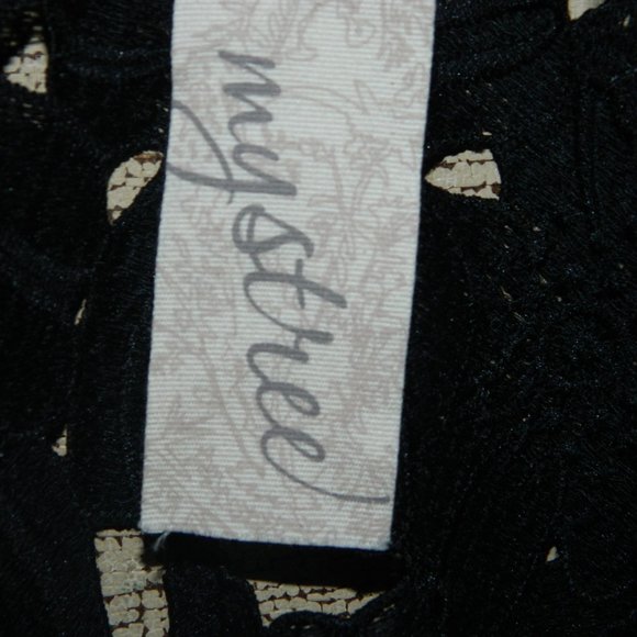 Mystree Lace Cut Out Open Front Cardigan Size Small (FF-9) - Picture 3 of 5